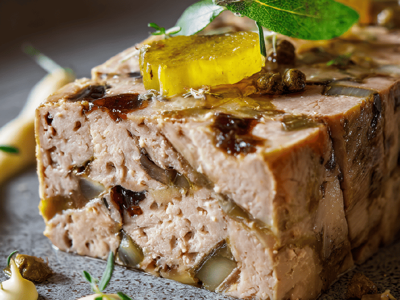 Terrine suína ao cassis