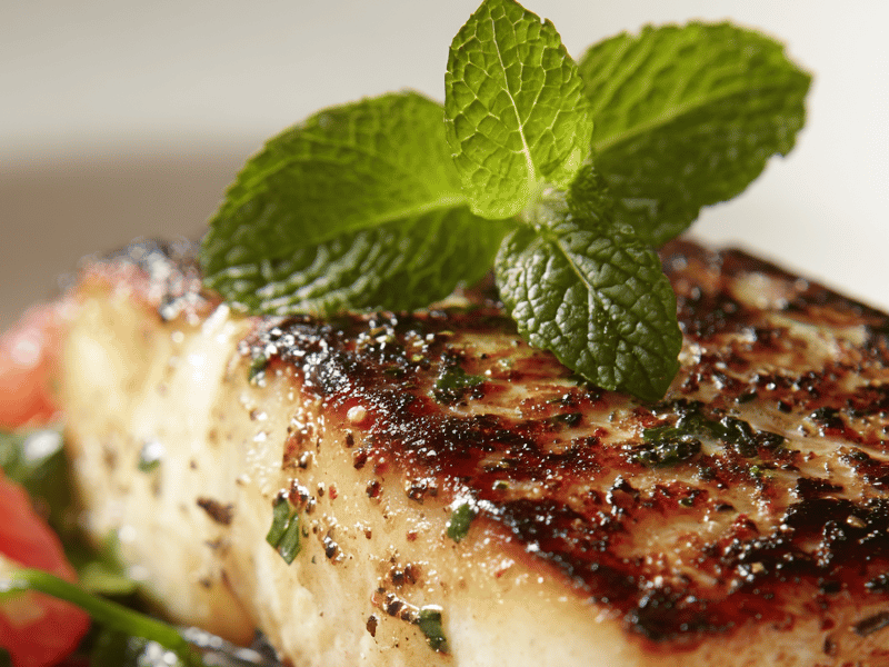 Tilápia poêlé com vinaigrette de toranja