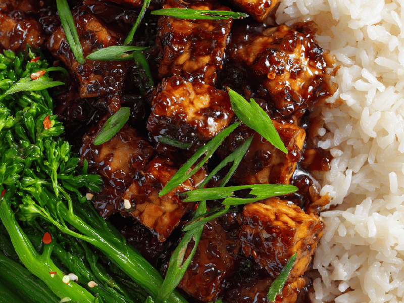 Tofu Caramelizado com Maple