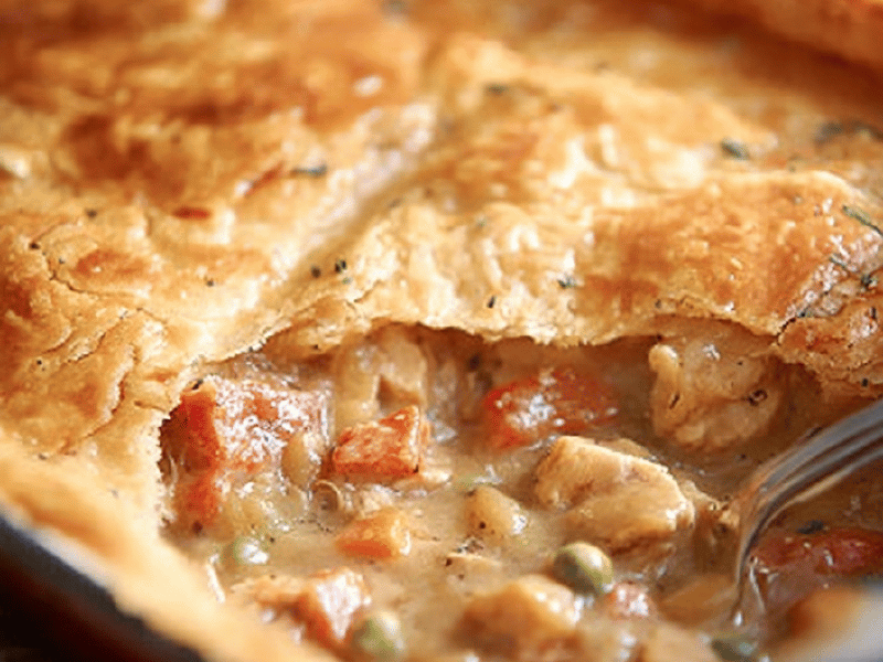 Torta Cremosa de Frango com Legumes