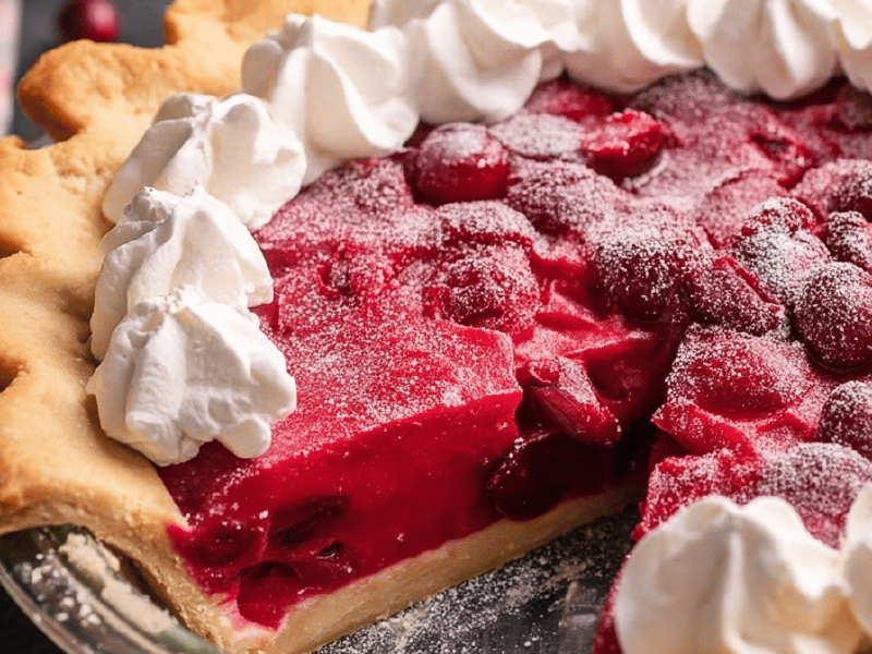 Torta de Cranberry com Creme de Coco