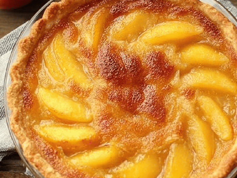 Torta de Pêssego com Toque de Amêndoas