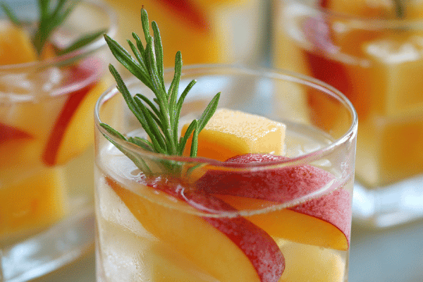 Vinho Aromatizado com Toranja e Gelo de Pêssego