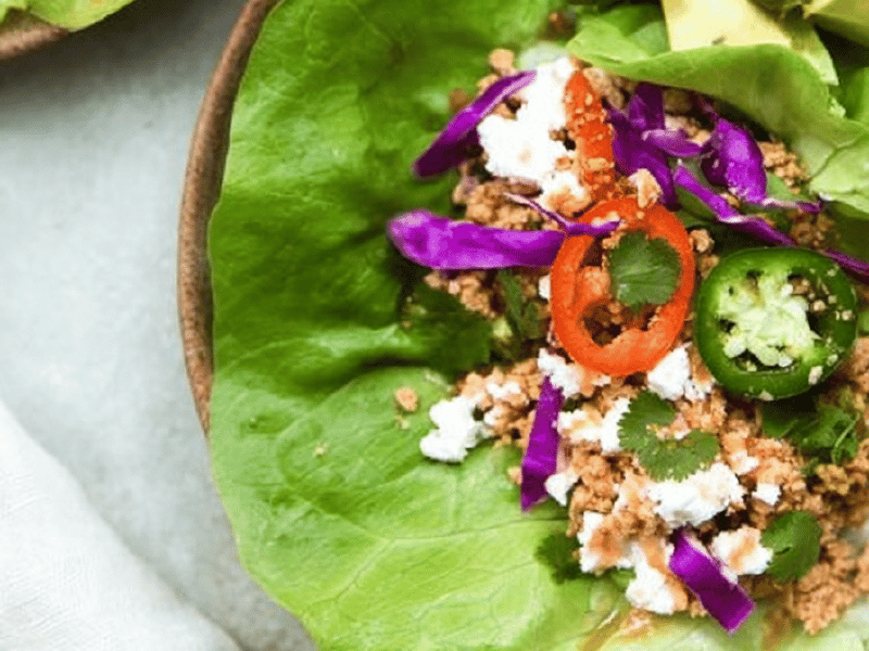 Wraps Asiáticos de Alface